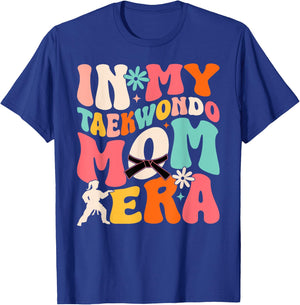 Martial Arts Kickboxing Mom Sparring in My Taekwondo Mom Era T-Shirt - T-Shirt | Royal