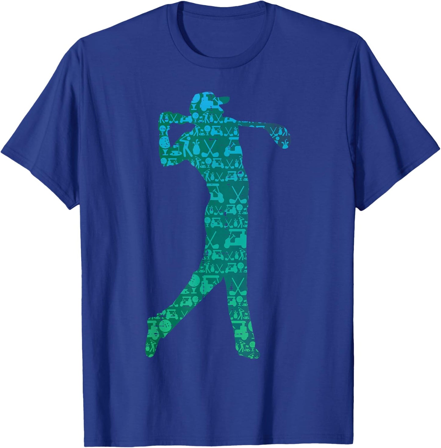 Golfer Silhouette Golf Things Golfing Dad Men Women Kids T-Shirt - T-Shirt | Royal