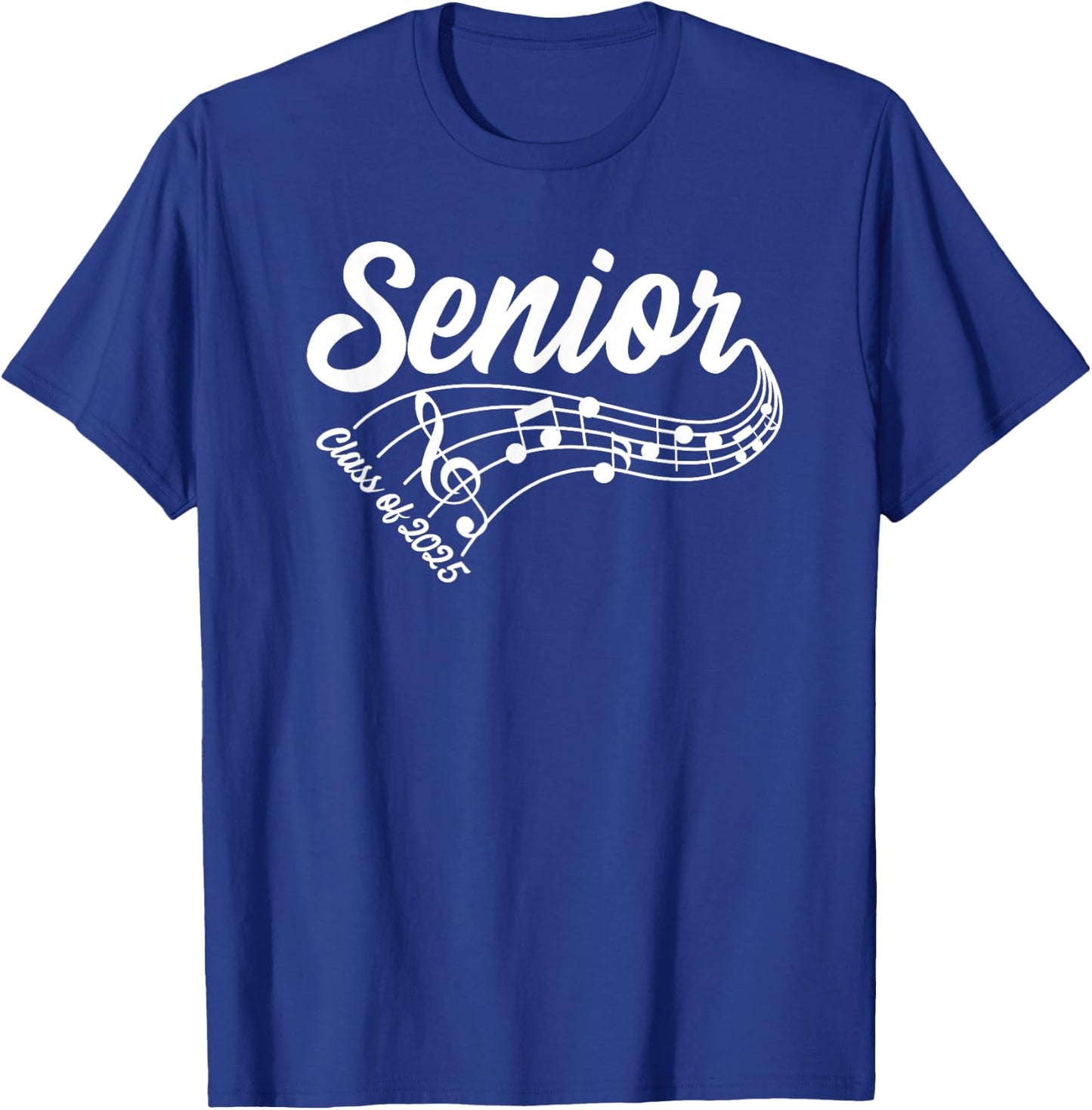 2025 Senior Choir Band Orchestra Class of 2025 Music Notes T-Shirt - T-Shirt | Royal