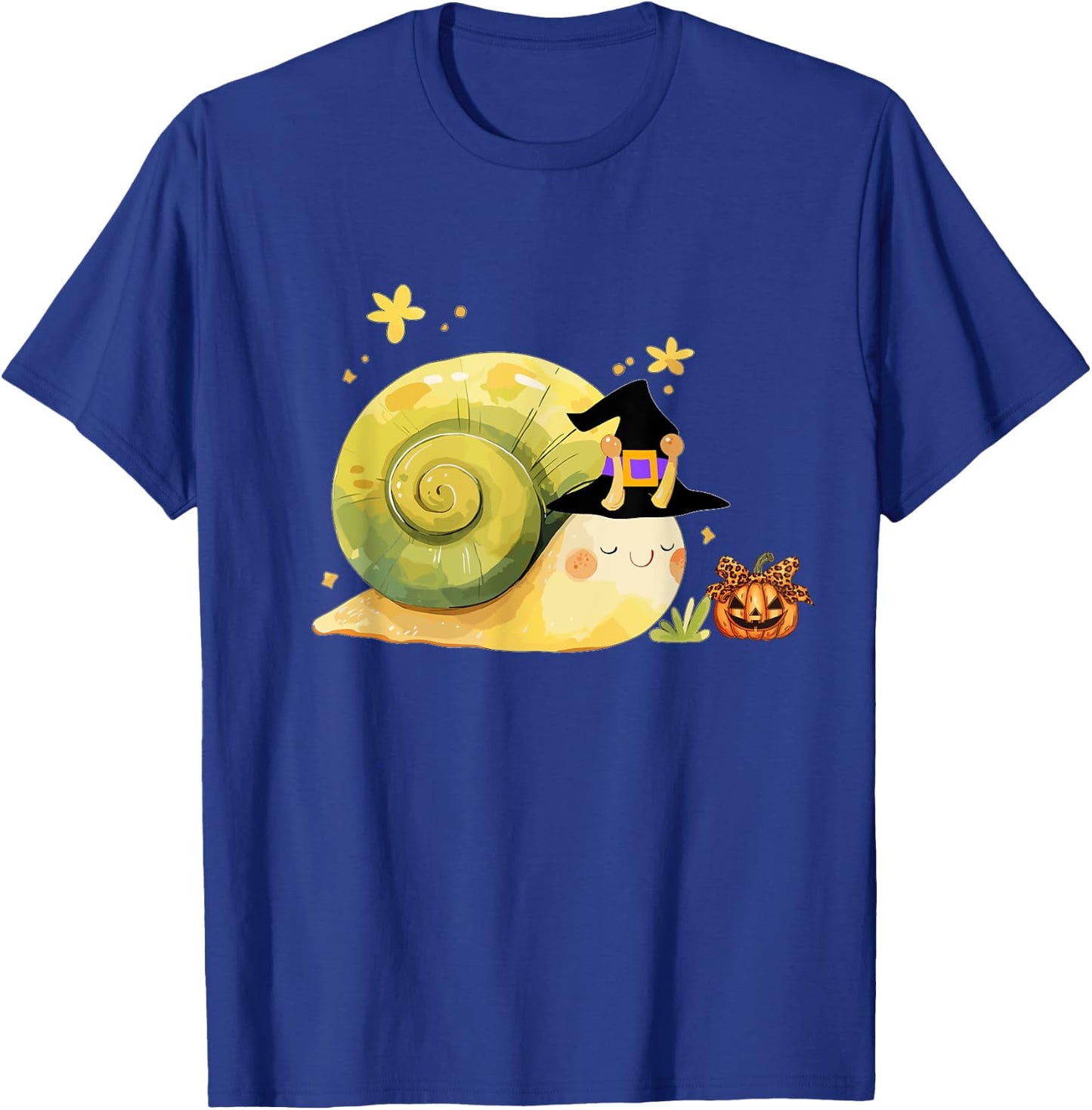 Cute Snail Witch Hat Pumpkin Halloween Costume Snails Lover T-Shirt - T-Shirt | Royal
