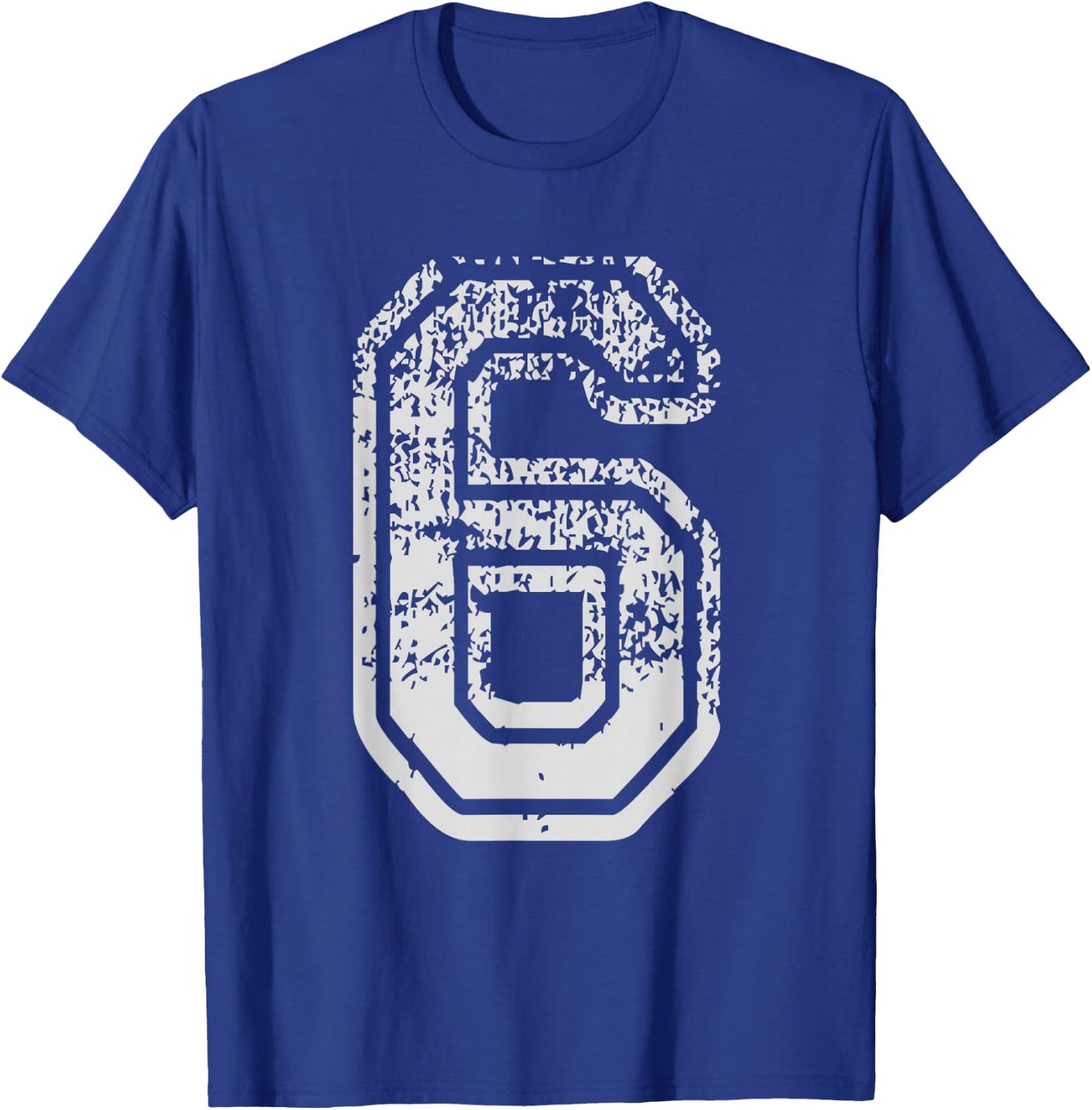 Team Jersey Uniforms Number 6 six School Sports Birthdays T-Shirt - T-Shirt | Royal