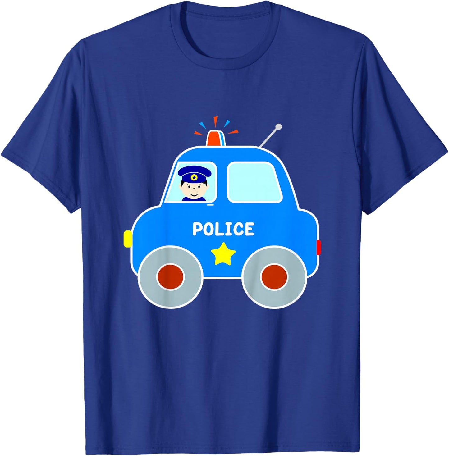 Police Car Toddler Boys Girls Cute Cop Patrol Vehicle T-Shirt - T-Shirt | Royal