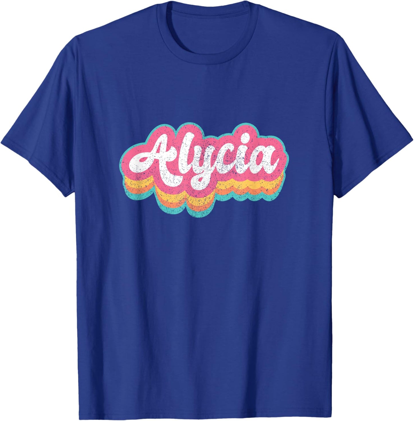 Alycia First Name Girl Vintage 70s 80s Personalized T-Shirt - T-Shirt | Royal