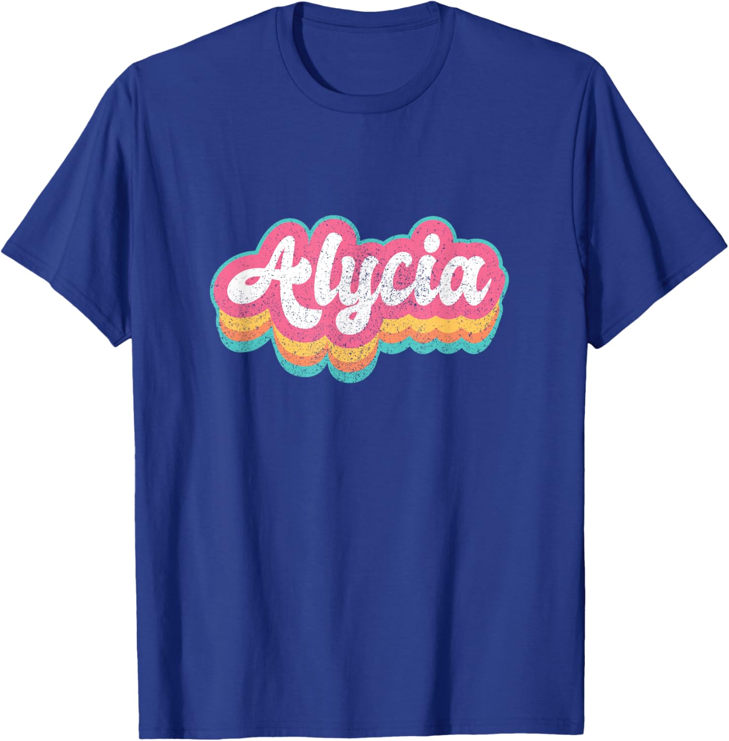 Alycia First Name Girl Vintage 70s 80s Personalized T-Shirt - T-Shirt | Royal