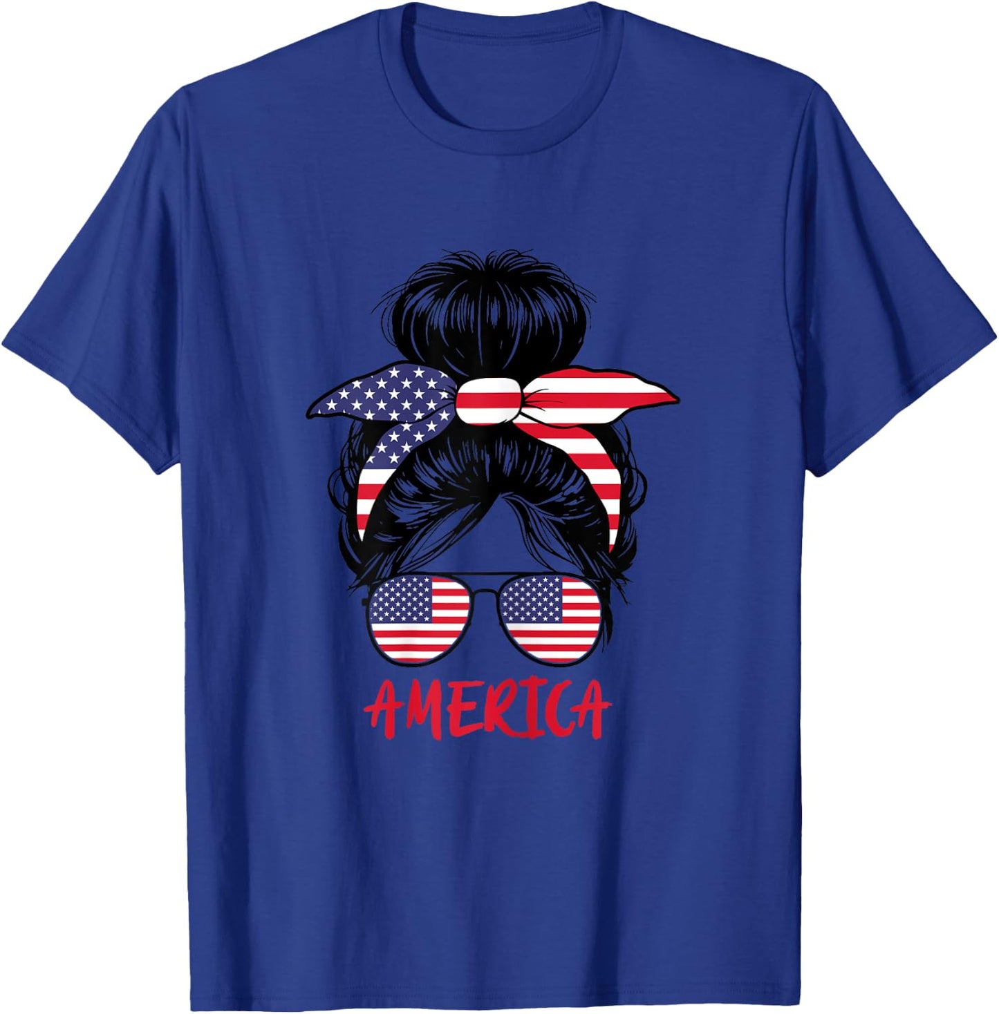 American Girl United States Woman Proud America Flag T-Shirt - T-Shirt | Royal