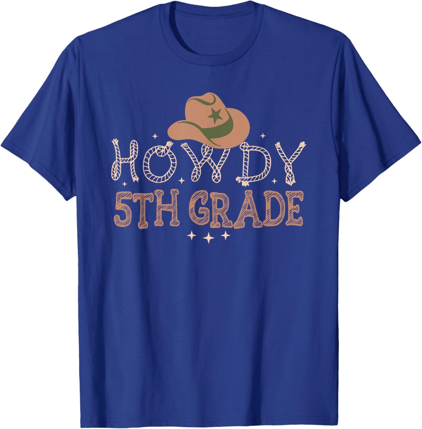 Howdy 5th Grade Teacher Rodeo Back To School Western Cowboy T-Shirt - T-Shirt | Royal