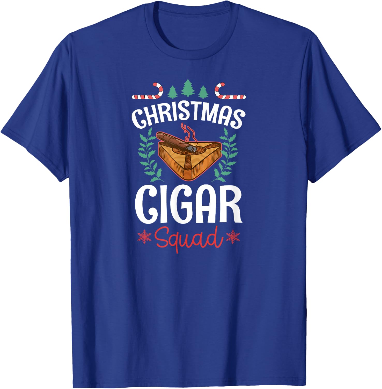 Christmas Cigar Squad Matching Family X-Mas Crew Team Group T-Shirt - T-Shirt | Royal