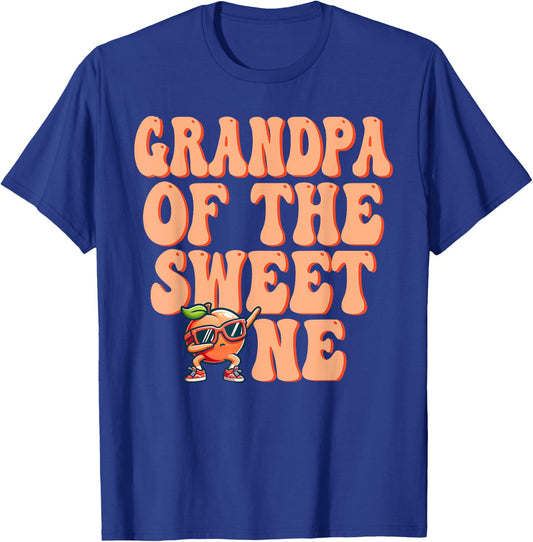 Grandpa of The Sweet One Peach 1st Birthday on Peach T-Shirt - T-Shirt | Royal