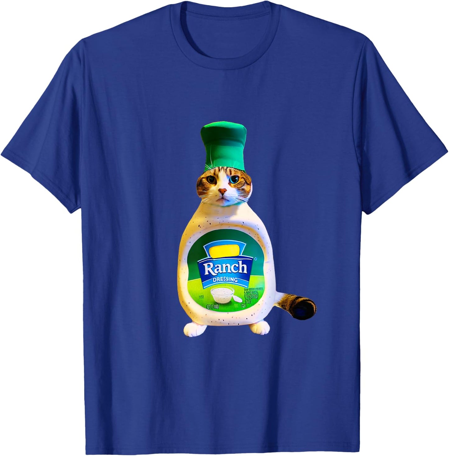 Ranch Dressing Cat Gift Funny Ranch Dressing Sauce Humor Women Girls Kids T-Shirt - T-Shirt | Royal