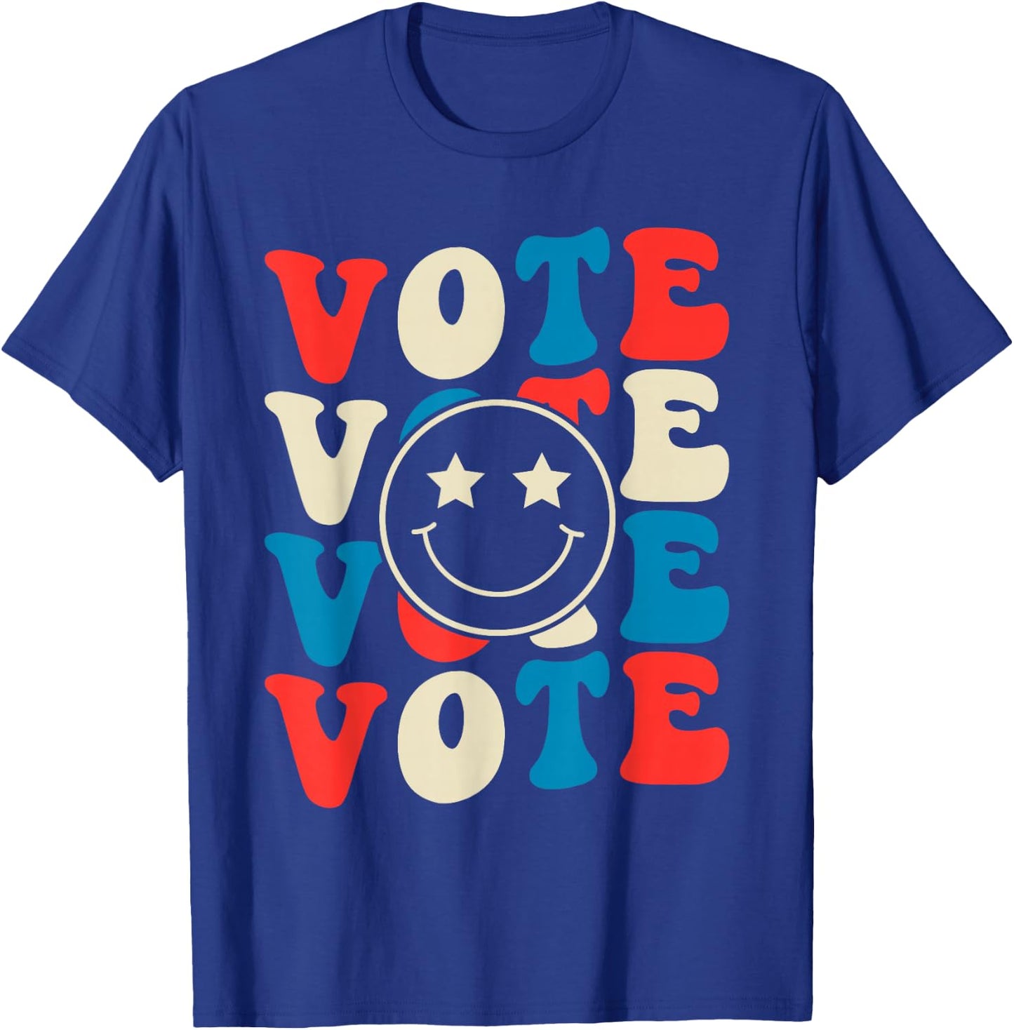 Vote Election 2025 Cute Retro Groovy American Voter Girls T-Shirt - T-Shirt | Royal