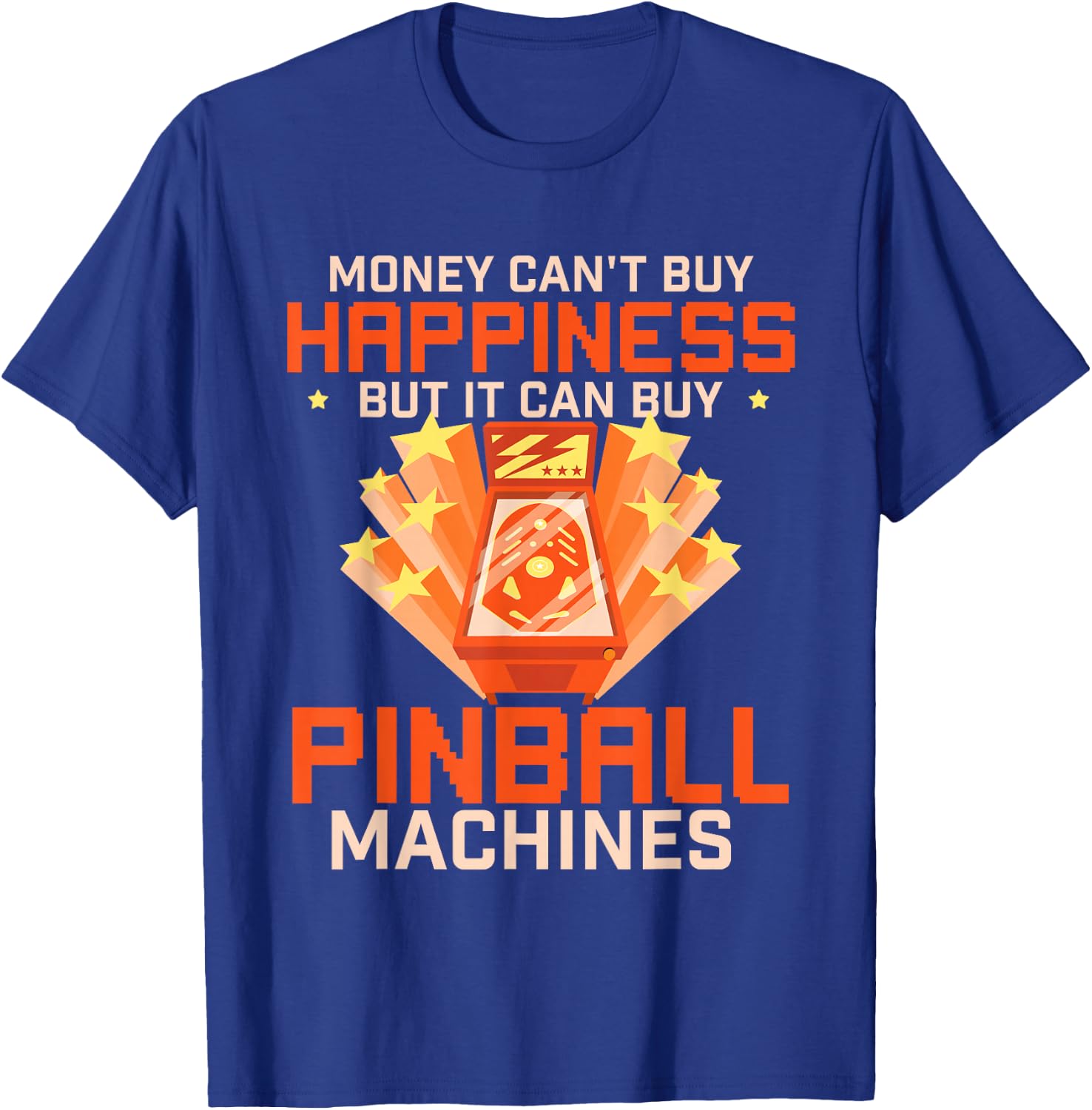 Buy Pinball Machines - Vintage Multiball Pinball Arcade Game T-Shirt - T-Shirt | Royal