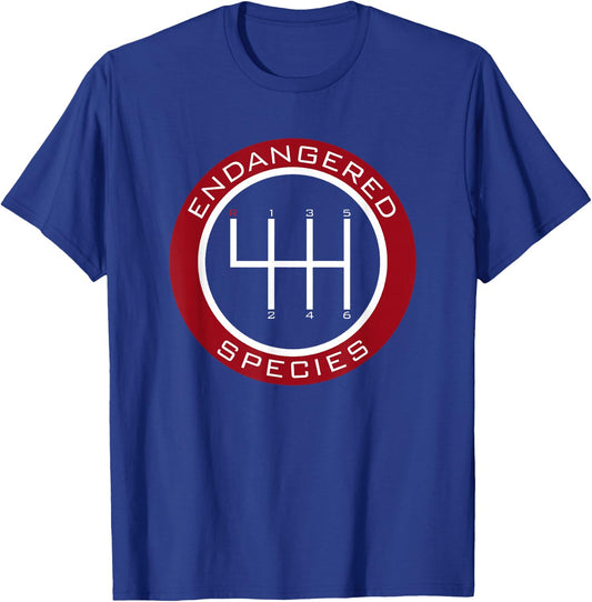 Car Guy, Mechanic, Endangered Species, Manual Shifter T-Shirt - T-Shirt | Royal