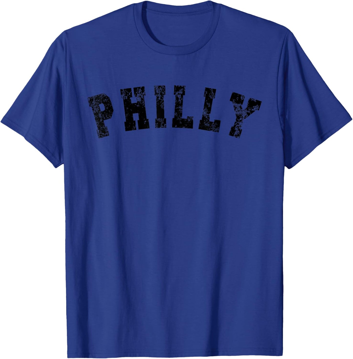 Vintage Philadelphia Distressed Philly Apparel Vintage Philadelphia Distressed Font Philly Apparel Grey T-Shirt - T-Shirt | Royal