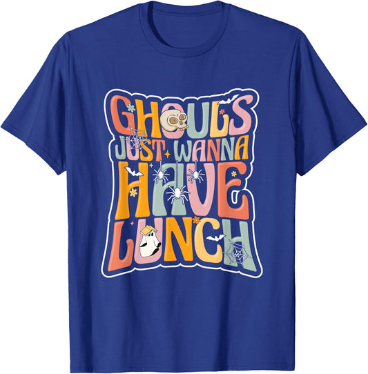 School Cafeteria Worker Back To School Halloween Lunch Lady T-Shirt - T-Shirt | Royal