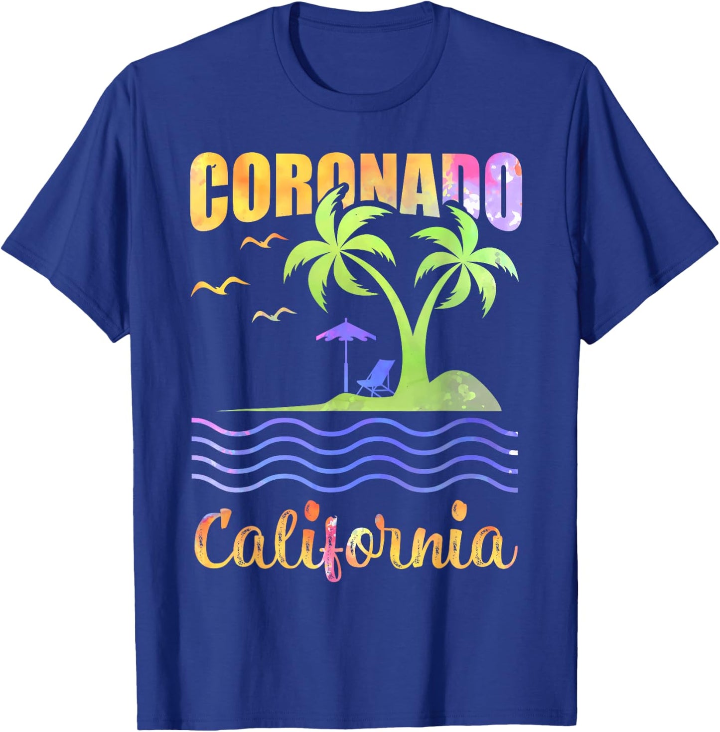 Summer Vacation Retro Sunset California Coronado Beach Women Kids T-Shirt - T-Shirt | Royal