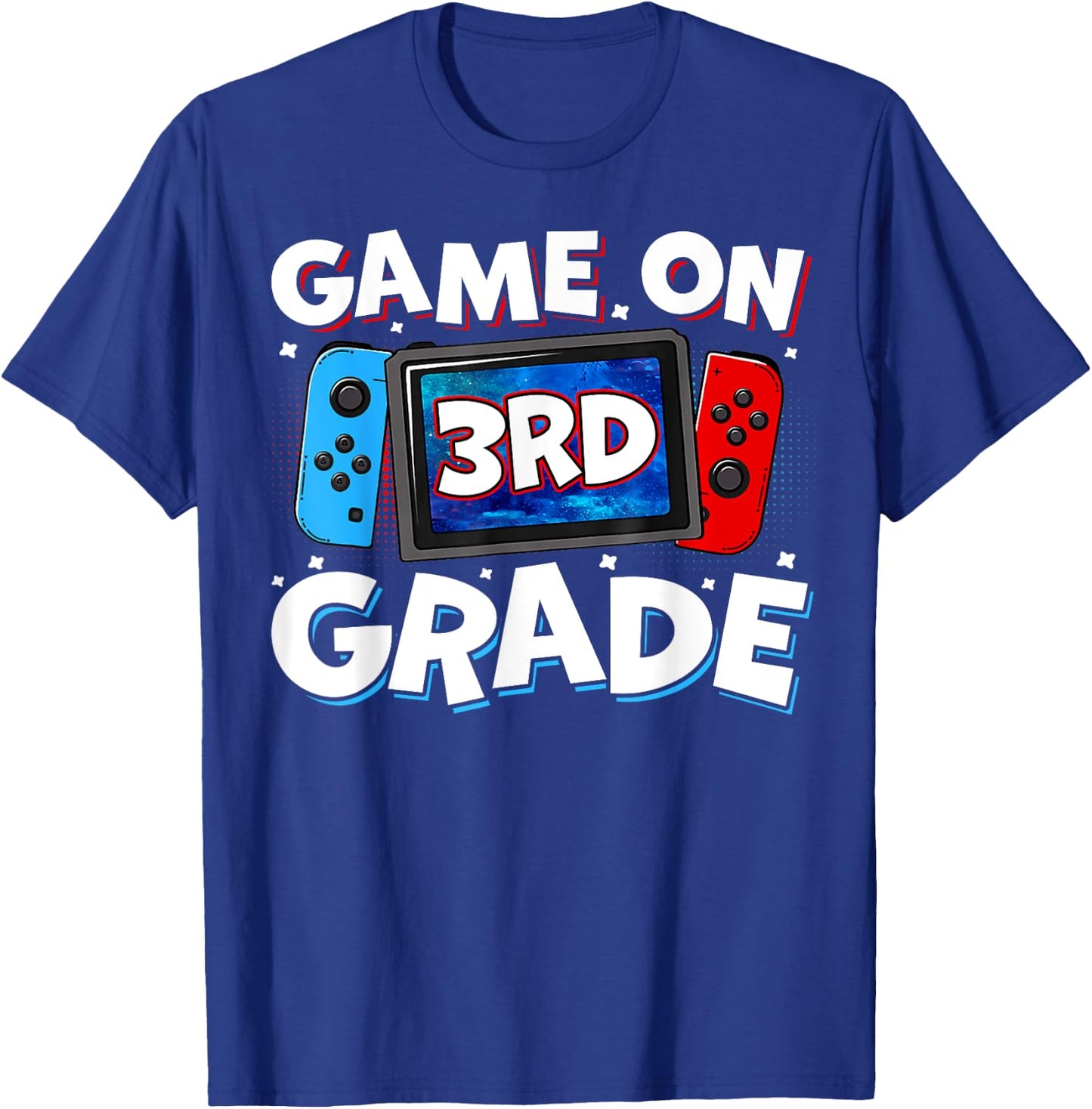 Game On 3rd Grade Video Gamer Third Grade Level Kids Boys T-Shirt - T-Shirt | Royal