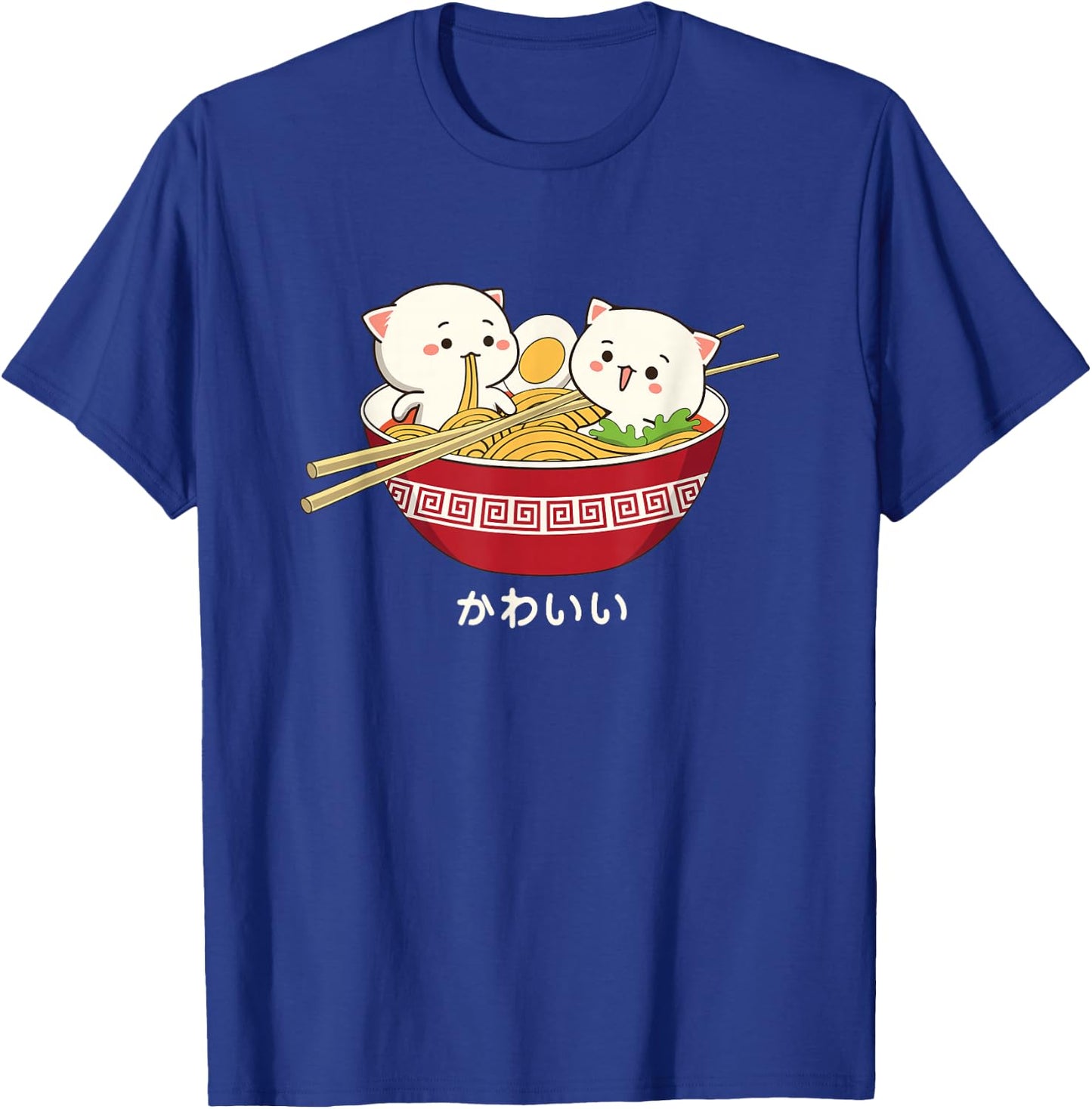 Kawaii Cat Japanese Tokyo Anime Cat Ramen T-Shirt - T-Shirt | Royal