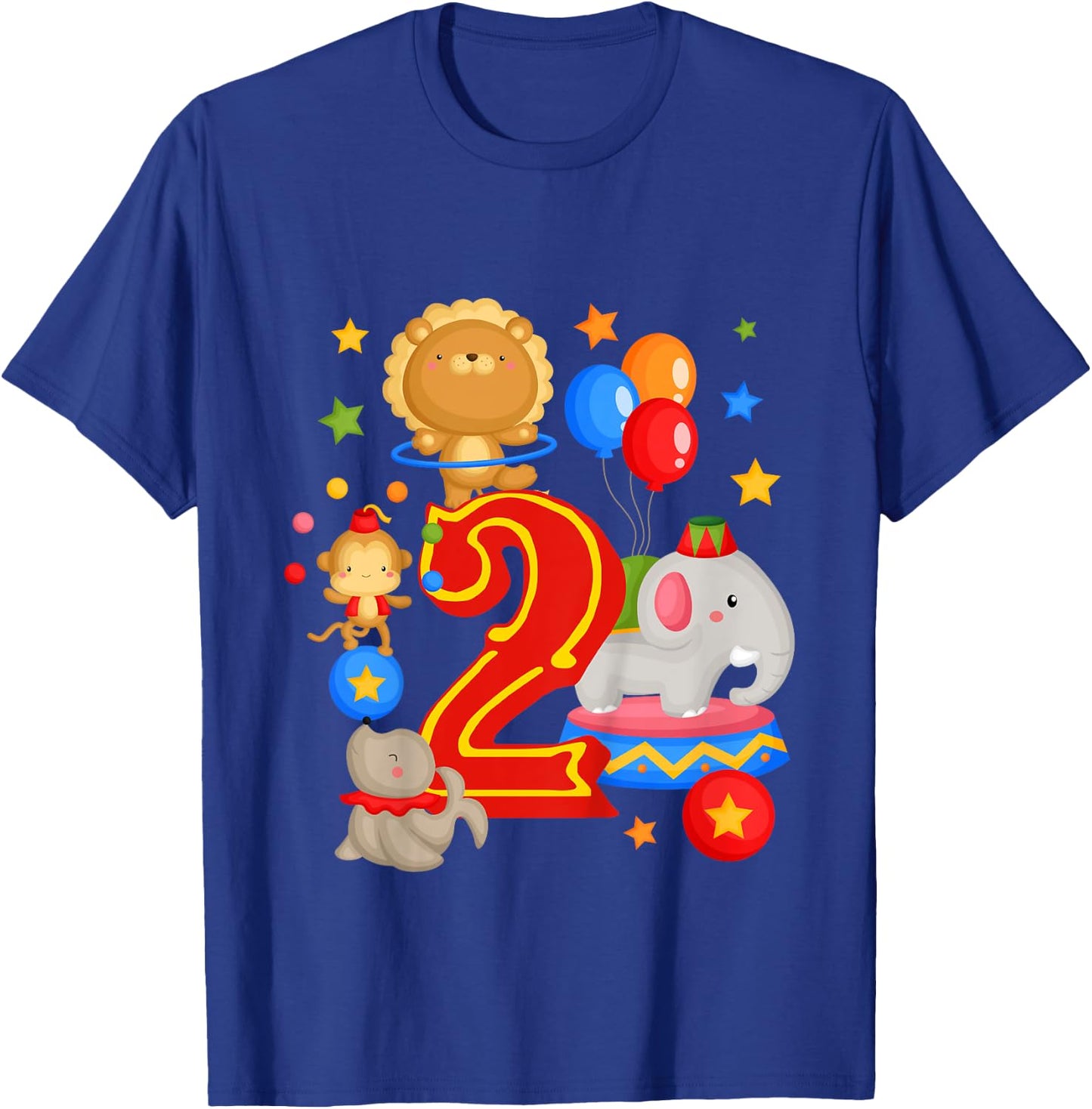 Circus Birthday 2nd Birthday Carnival 2 Years Old T-Shirt - T-Shirt | Royal