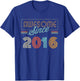 Awesome Since 2016 Year of Birth Birthday T-Shirt - T-Shirt | Royal