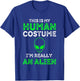 This Is My Human Costume I'm Really An Alien Funny UFO T-Shirt - T-Shirt | Royal
