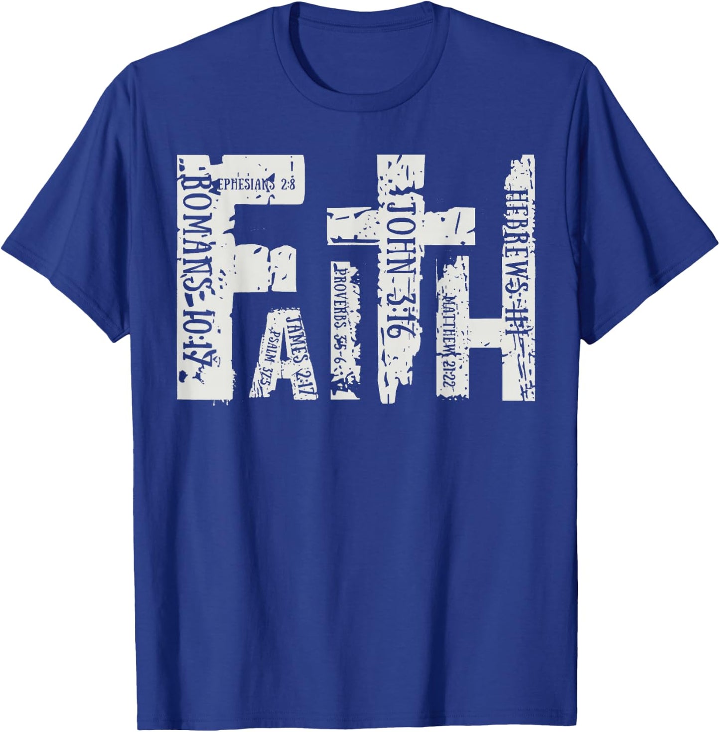 Faith Over Fear Christian Jesus Faith Retro Christian T-Shirt - T-Shirt | Royal
