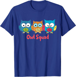 Owl Squad | Cool Owl Lover Shirt T-Shirt - T-Shirt | Royal
