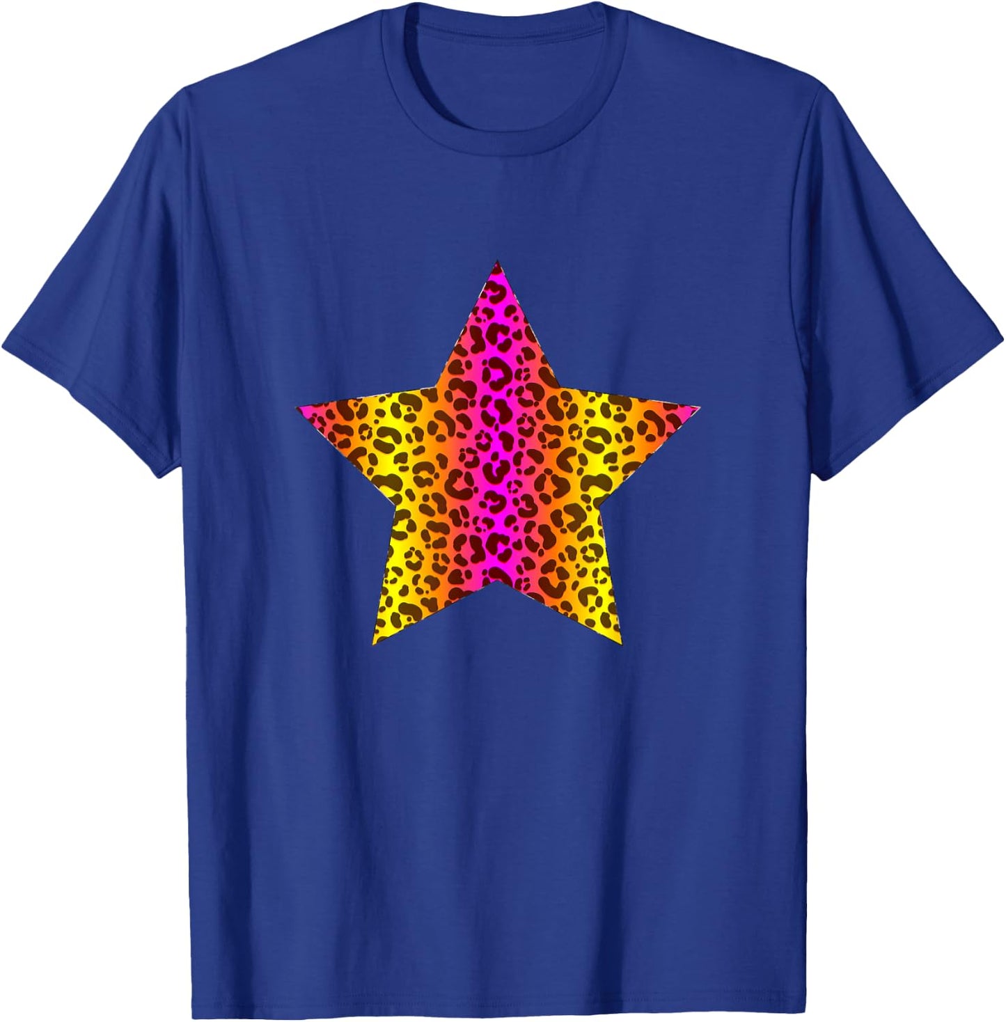 Star Shape - Cute Rainbow Cheetah Leopard Print Graphic T-Shirt - T-Shirt | Royal