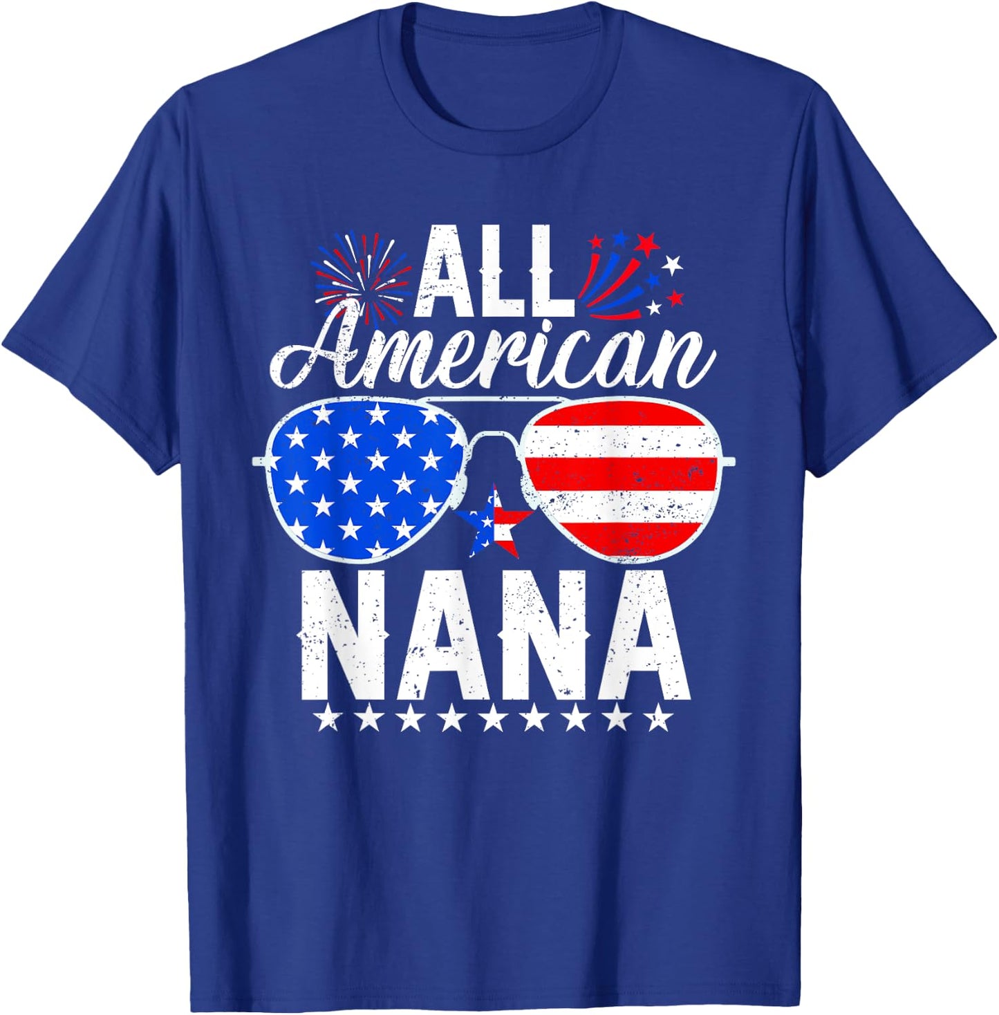 All American Nana Funny 4th of July Family Matching T-Shirt - T-Shirt | Royal