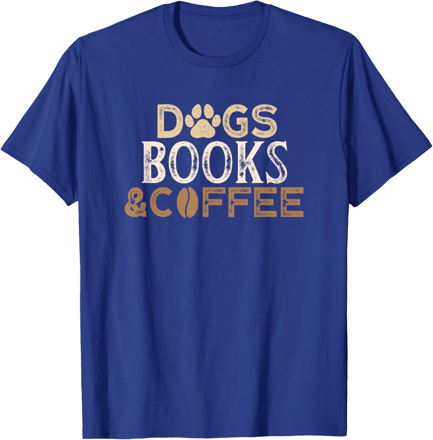 Dogs Books & Coffee T-Shirt - T-Shirt | Royal