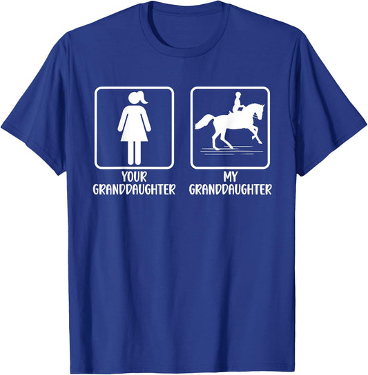 My Granddaughter Horse Show Grandma Equestrian Grandmother T-Shirt - T-Shirt | Royal