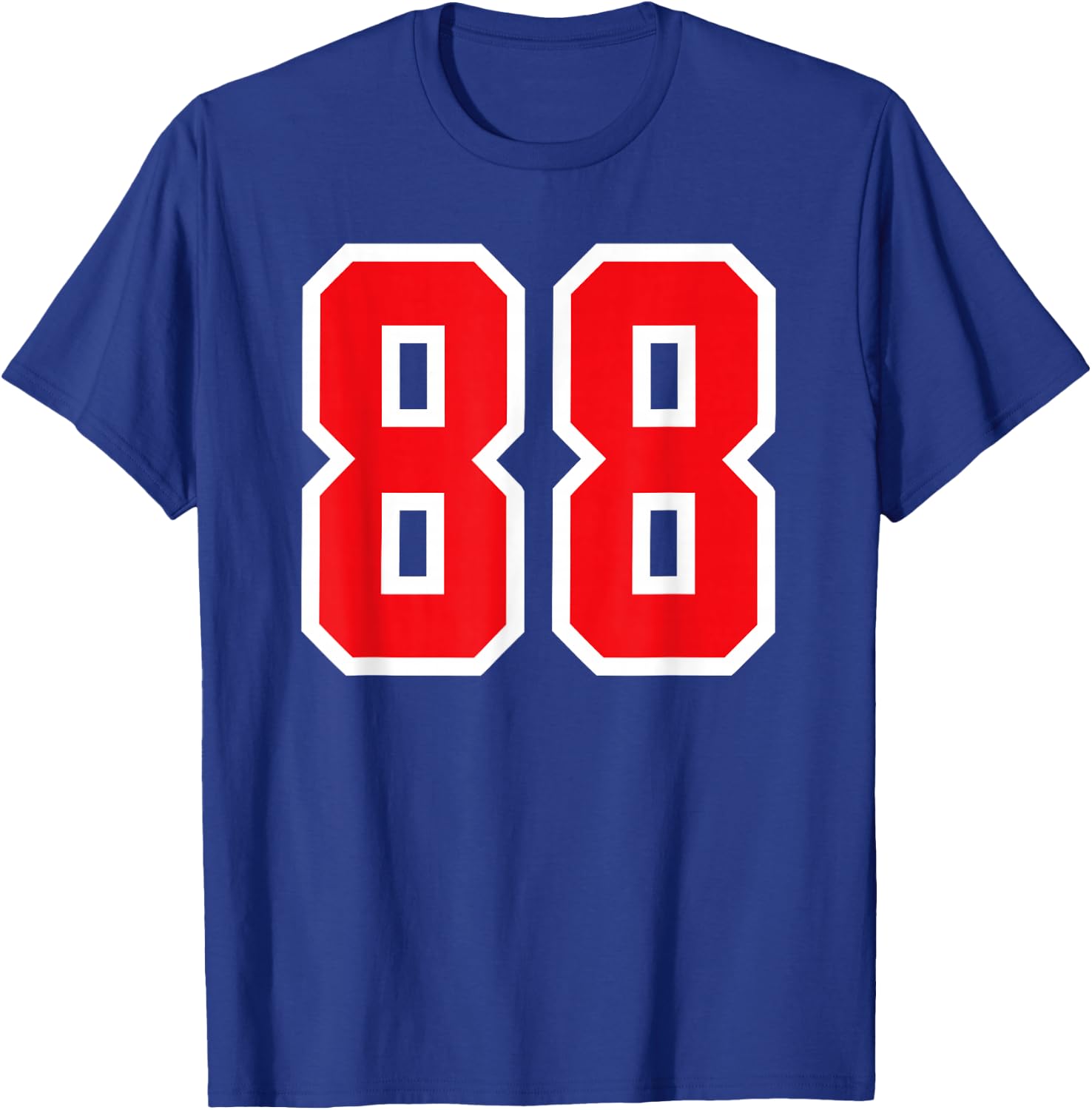 White Red Sports Team Number #88 T-Shirt - T-Shirt | Royal