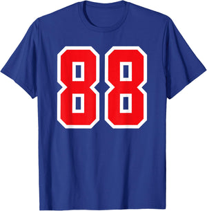 White Red Sports Team Number #88 T-Shirt - T-Shirt | Royal