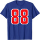 White Red Sports Team Number #88 T-Shirt - T-Shirt | Royal