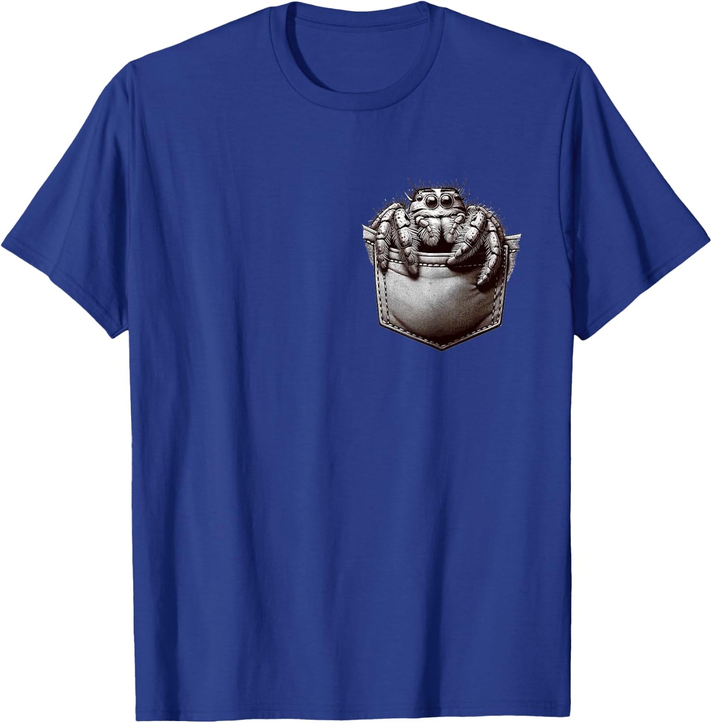 Jumping Spider in Pocket Cute little Jumping Spider T-Shirt - T-Shirt | Royal