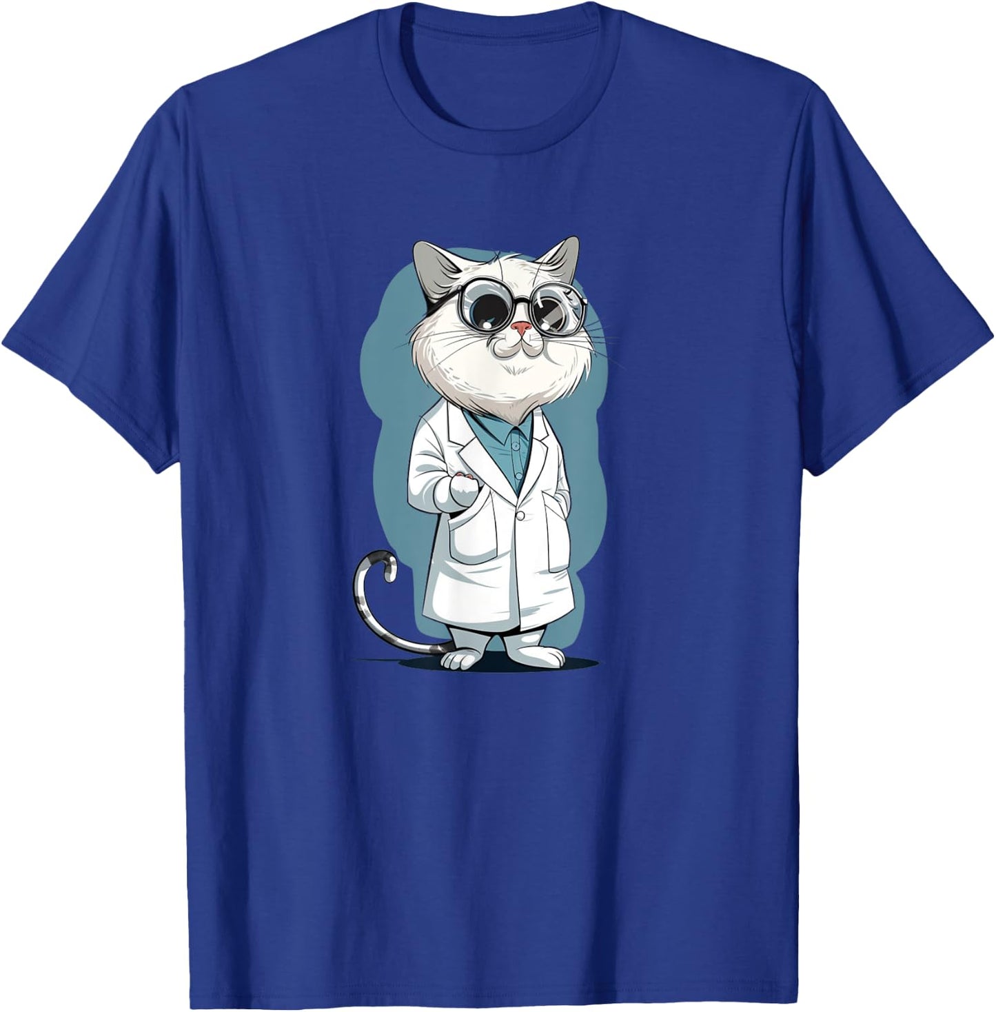 Cool Lab Cat for scientific method and Science Lovers T-Shirt - T-Shirt | Royal
