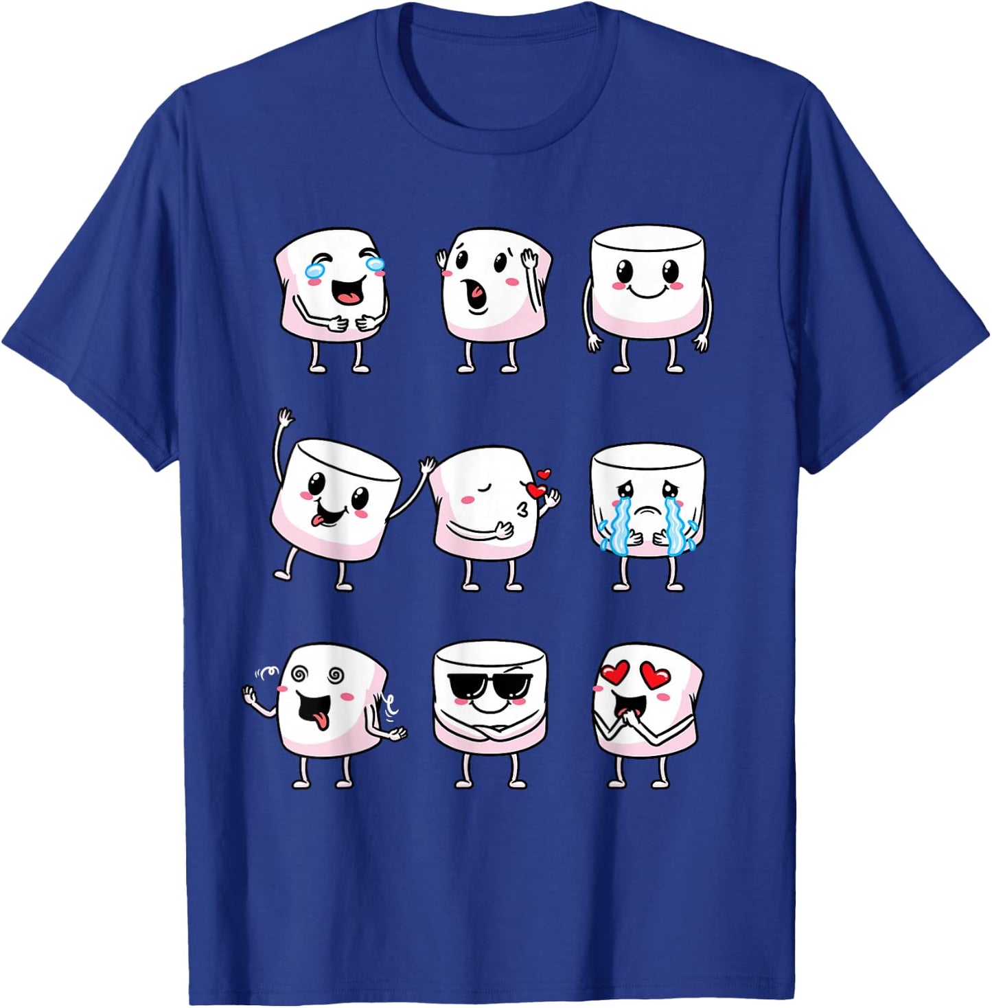Marshmallow Designs Camper Camping Men Women T-Shirt - T-Shirt | Royal