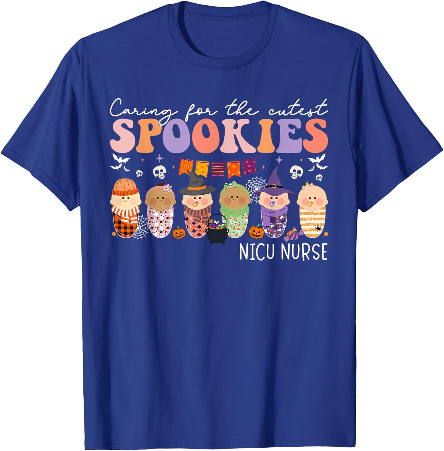 Caring For The Cutest Little Spookies NICU Nurse Halloween T-Shirt - T-Shirt | Royal
