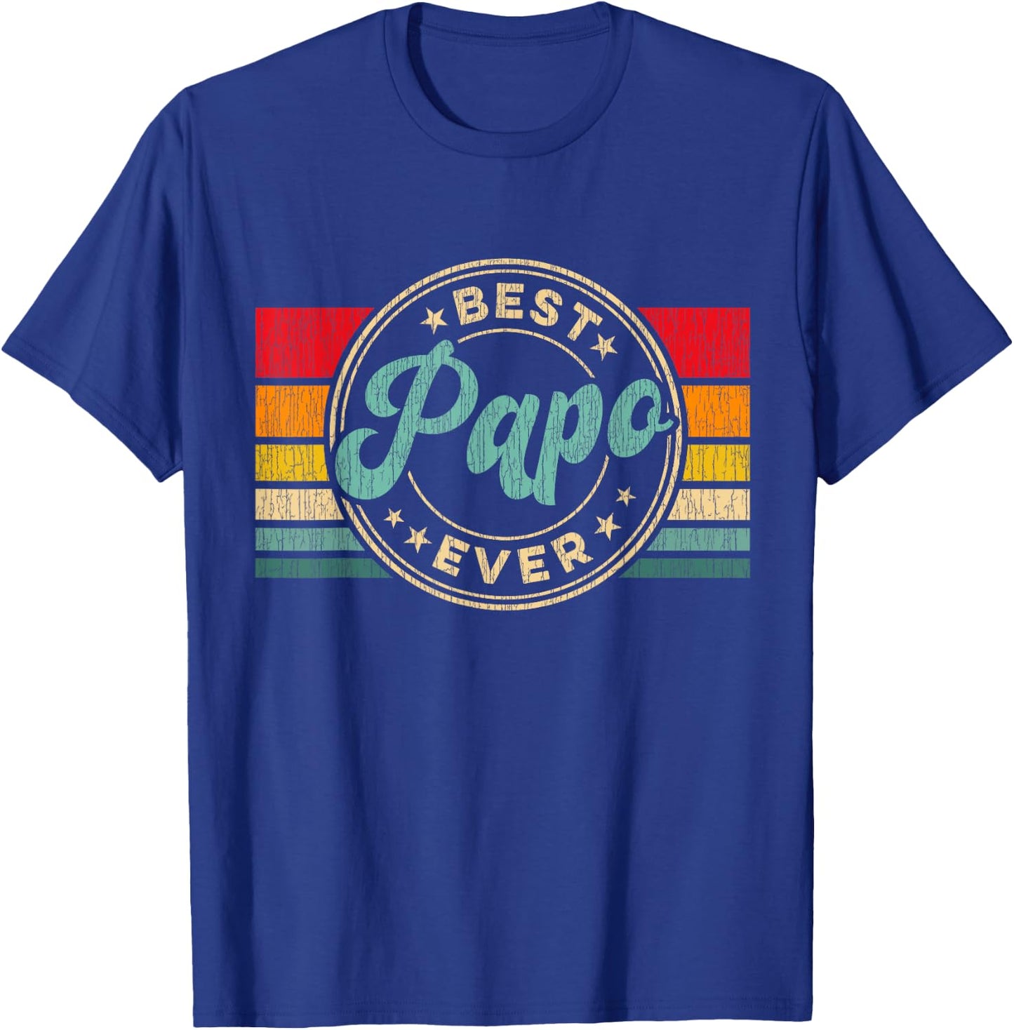 Best Papo Ever Vintage Retro Father's Day Gift T-Shirt - T-Shirt | Royal