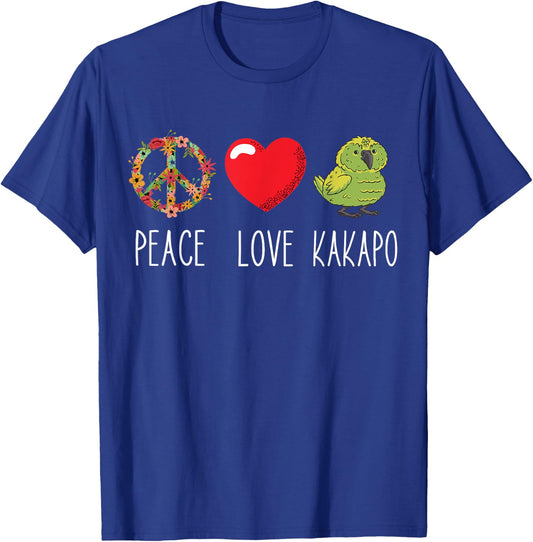 Kakapo Bird Kakapo Parrot Love Peace New Zealand Kakapo T-Shirt - T-Shirt | Royal