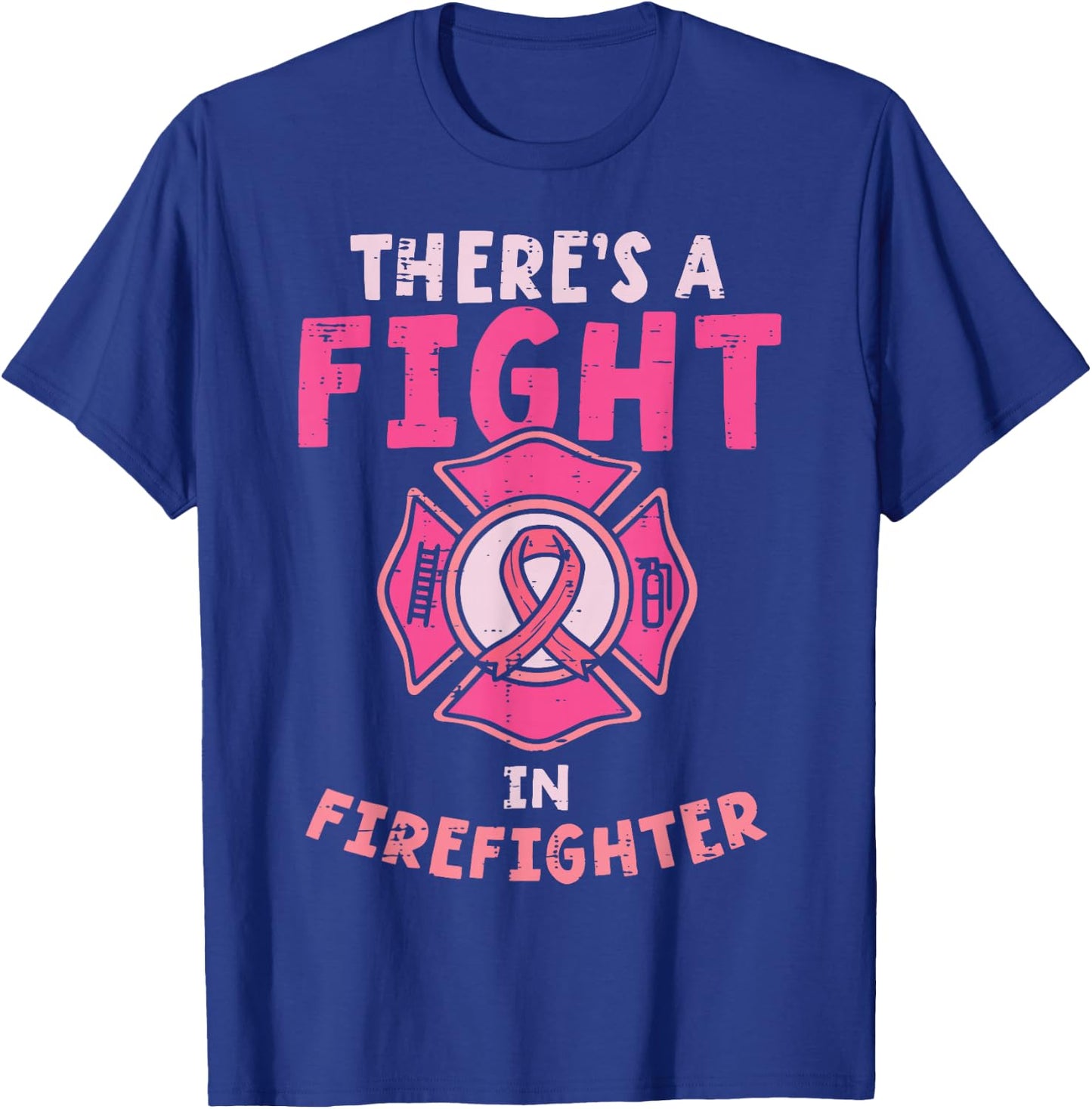 Breast Cancer Awareness with Pink Ribbon T-Shirt - T-Shirt | Royal