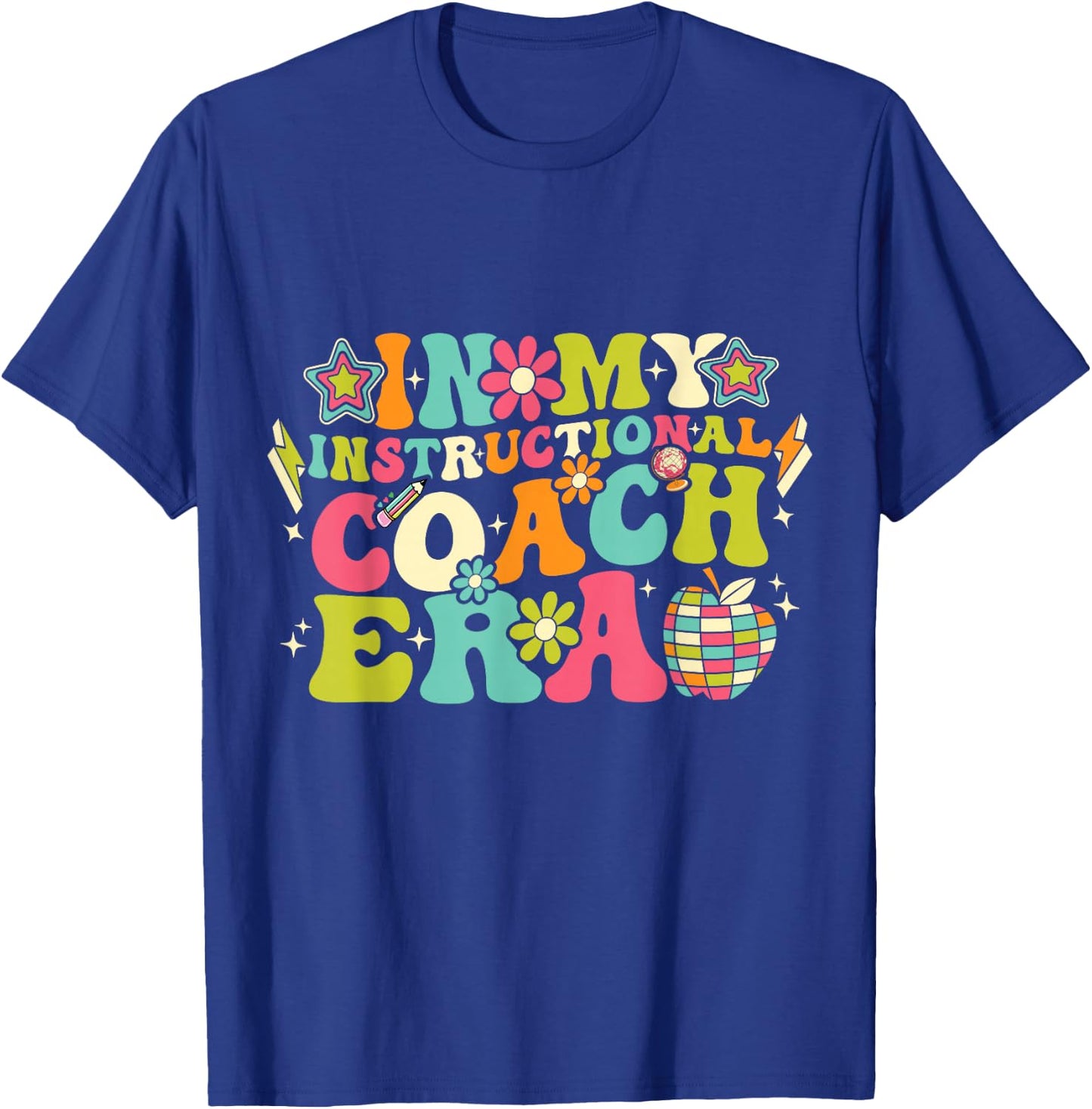 In My Instructional Coach Era Groovy Back To School T-Shirt - T-Shirt | Royal