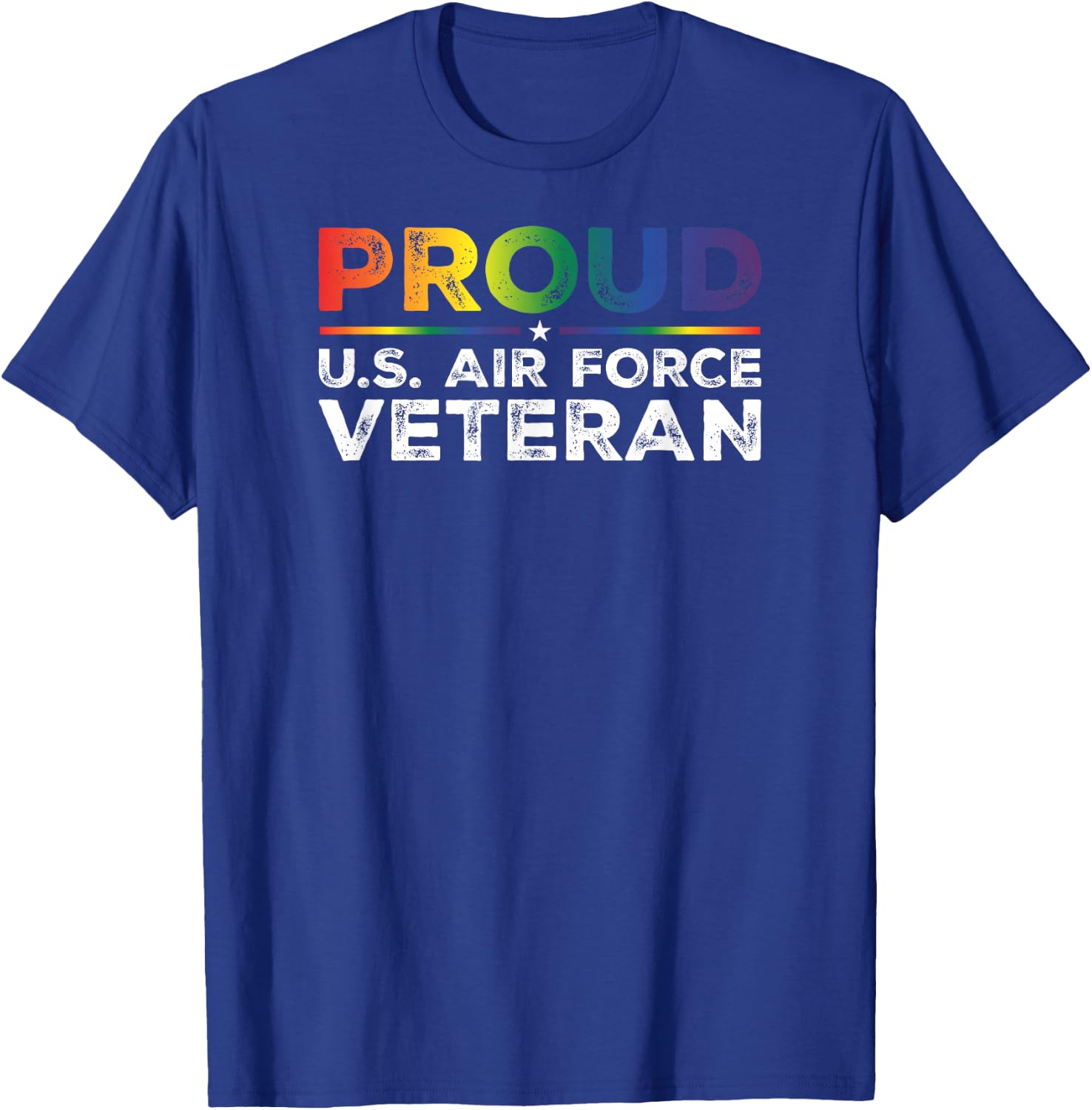 Proud U.S. Air Force Veteran Gay Proud Rainbow Flag T-Shirt - T-Shirt | Royal