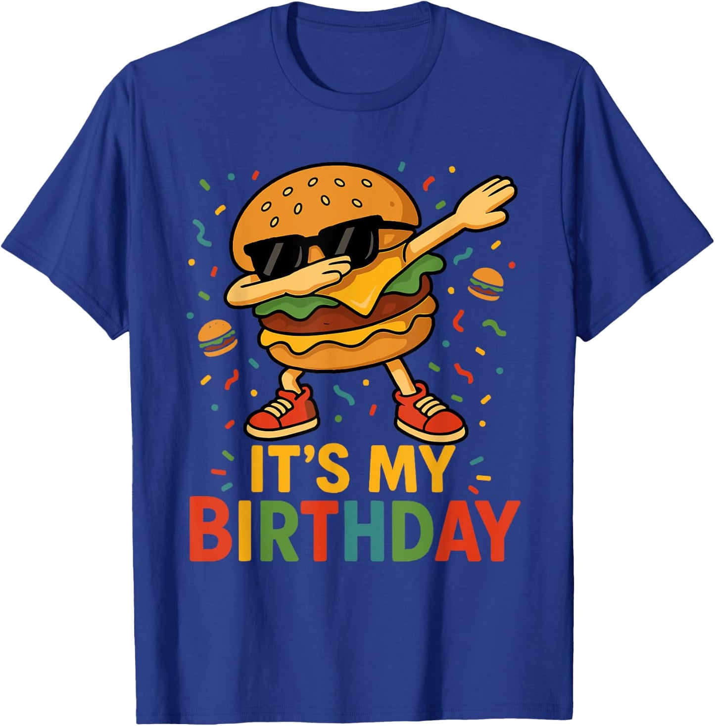 Its My Birthday Dabbing Burger Funny Family Matching Party T-Shirt - T-Shirt | Royal