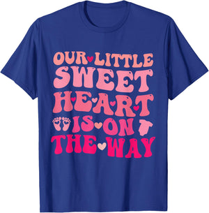 Our Little Sweetheart On The Way, Pregnancy Announcement T-Shirt - T-Shirt | Royal