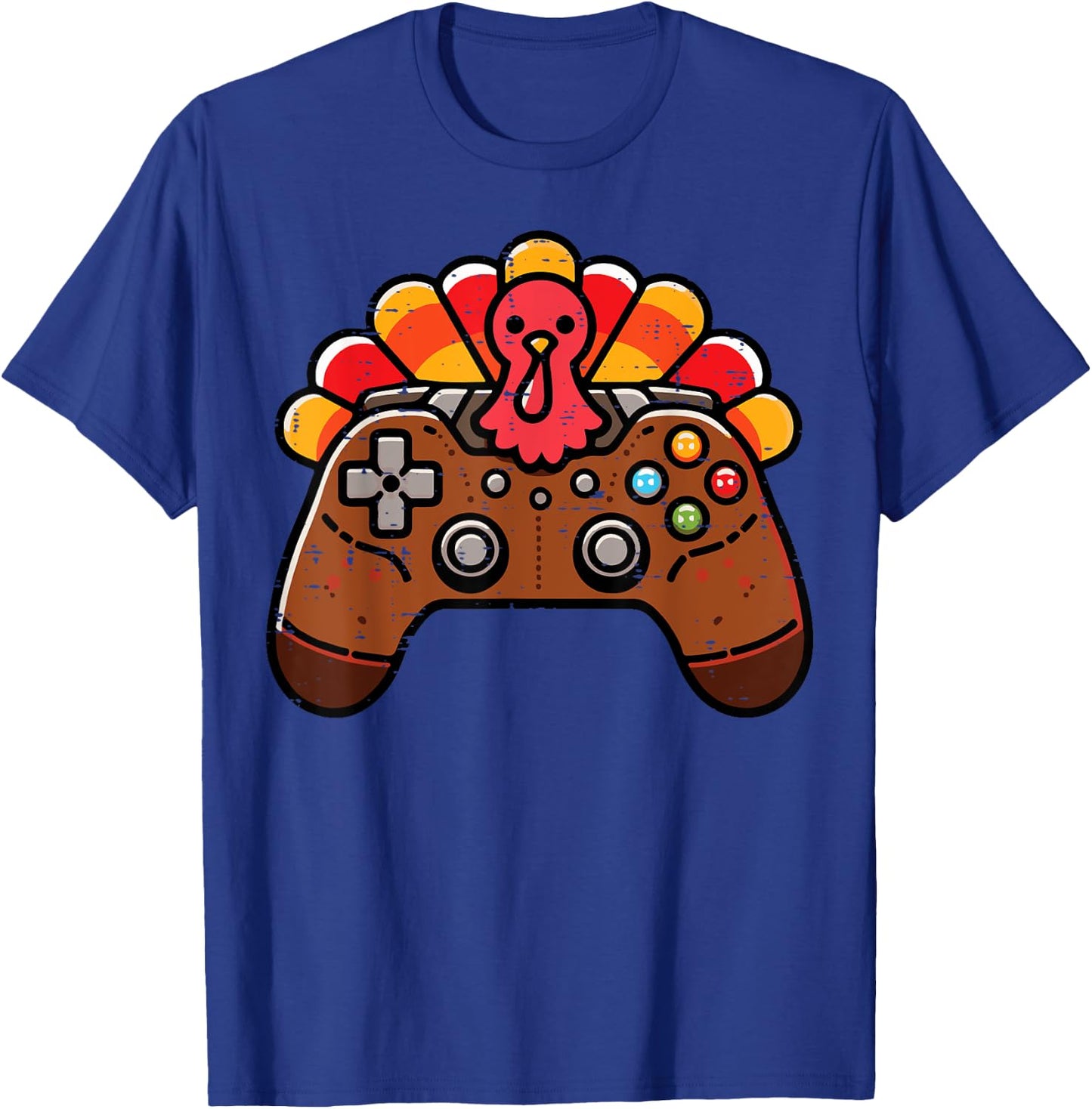 Thanksgiving Turkey Gaming Controller Gamer Boys Kids Men T-Shirt - T-Shirt | Royal