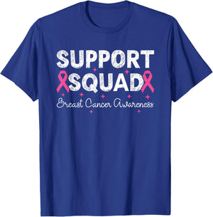 Support Squad Breast Cancer Awareness Month 2025 Pink Ribbon T-Shirt - T-Shirt | Royal