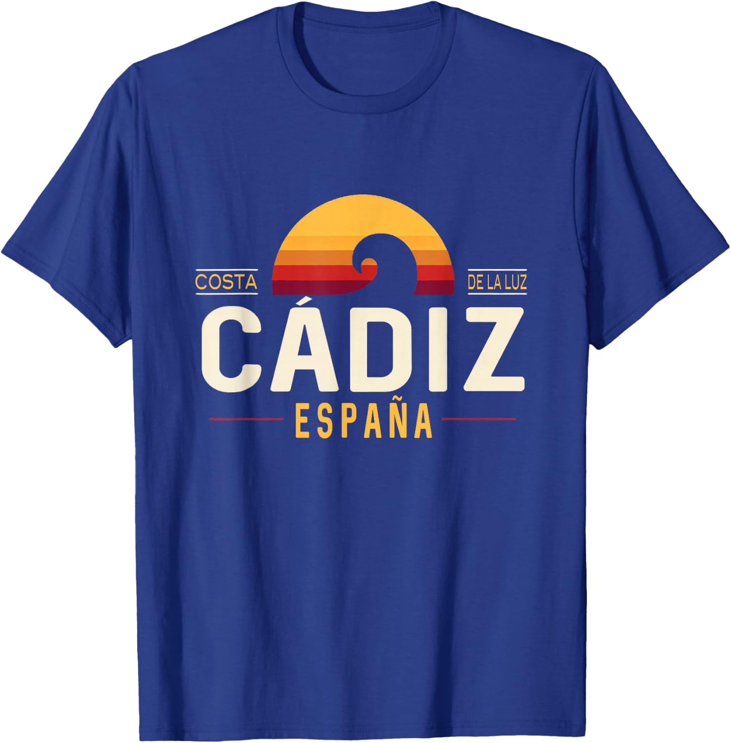 Cadiz Spain | Cádiz Costa de la Luz España Retro Wave Logo T-Shirt - T-Shirt | Royal