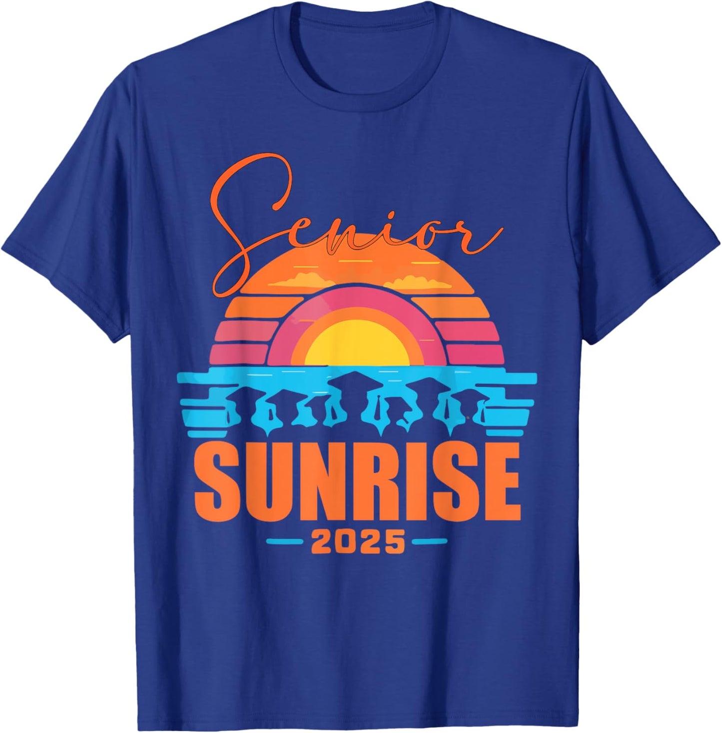 Vintage SENIOR SUNRISE 2025 Seniors of class graduation T-Shirt - T-Shirt | Royal