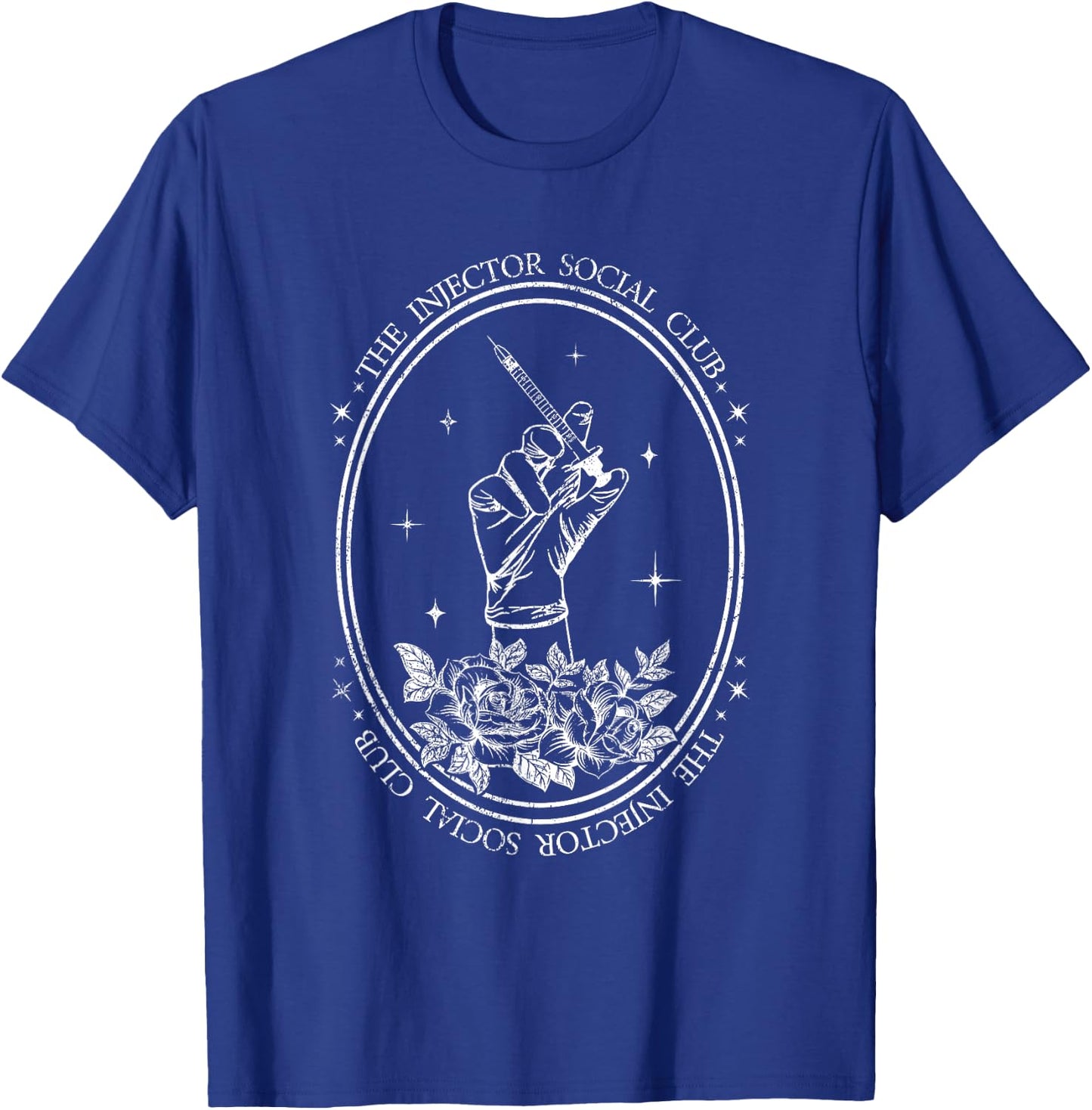 Vintage The Injector Social Club Aesthetic Nurse Injector T-Shirt - T-Shirt | Royal