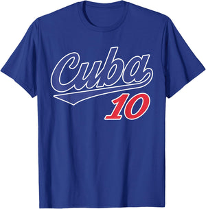 Cuba 10 Baseball Player Cuban Baseball Fans T-Shirt - T-Shirt | Royal